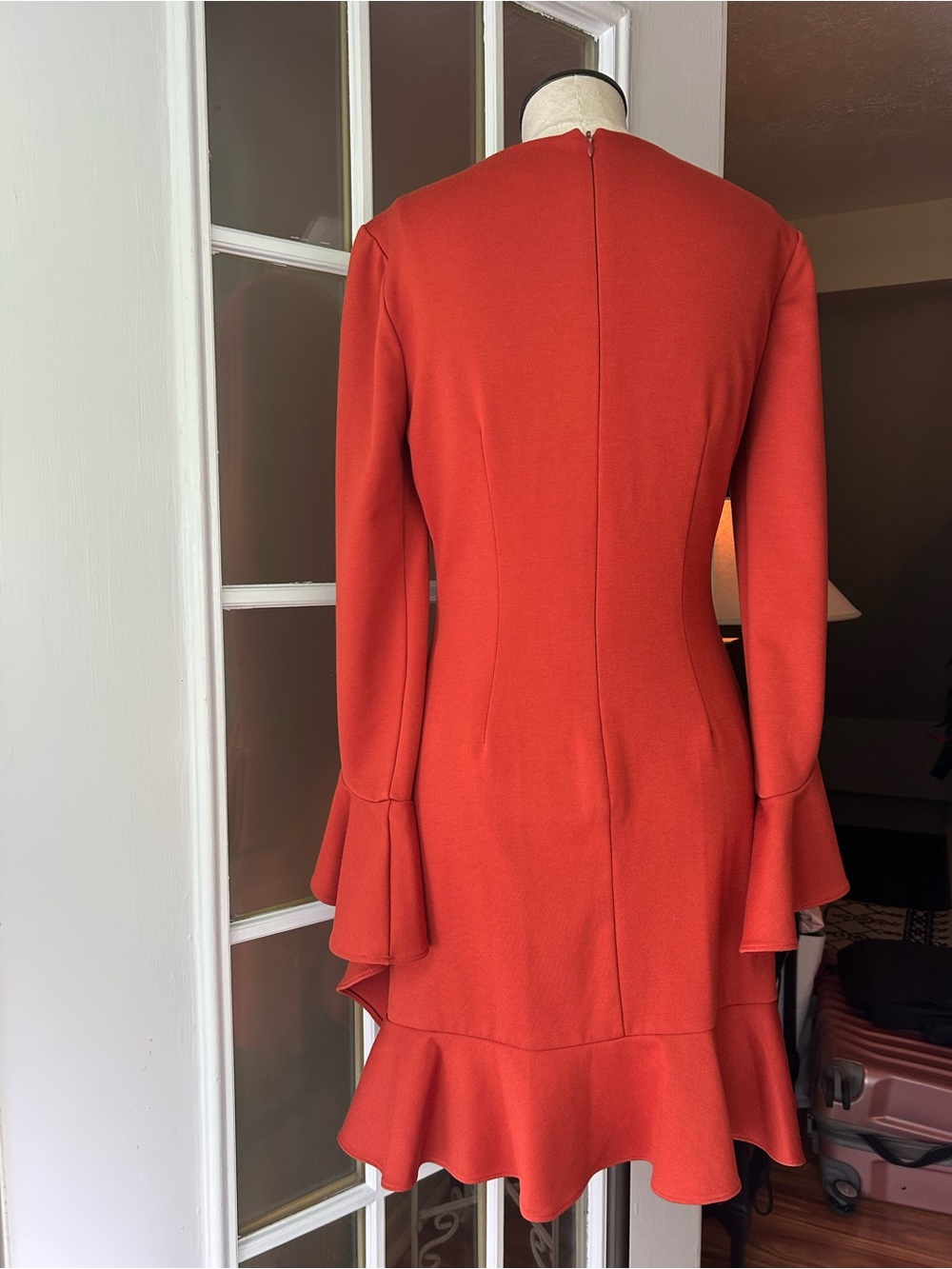 Gianni Bini orange spice Ruffle-Hem Long Sleeve Dress. - Picture 5 of 9